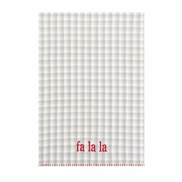Tarifa 18 x 25 in. Gray Plaid Fa La La Kitchen Towel, 4PK TA3673730
